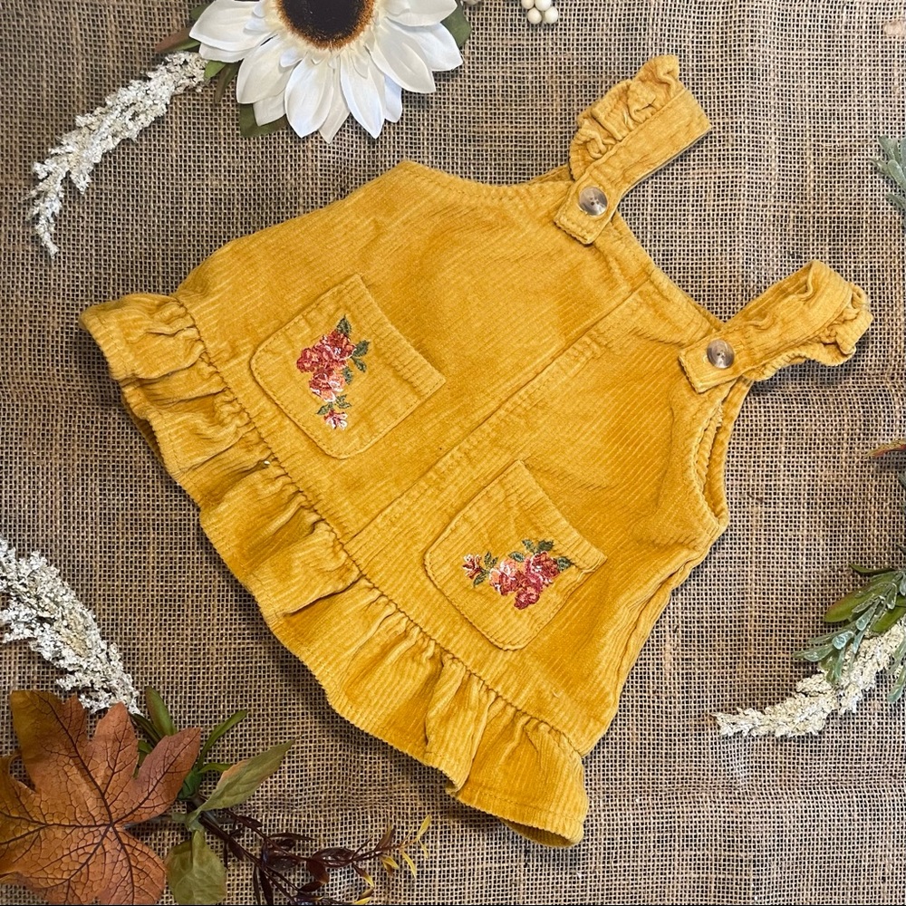 Nicole Miller New York Corduroy and Embroidered Shortall Dress with Pockets